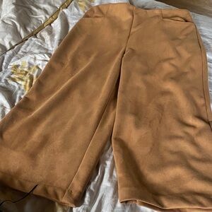 Wide Leg Tan Pants